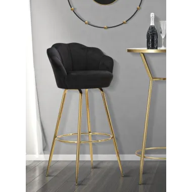 Taboret Barowy Vienna Czarny 55x53x110 cm (Wysokość Siedziska 88 cm)